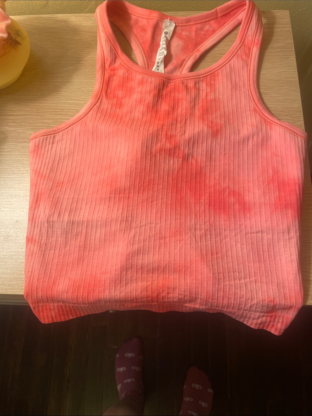 lululemon athletica Pink Coral Ribbed Racerback Tank